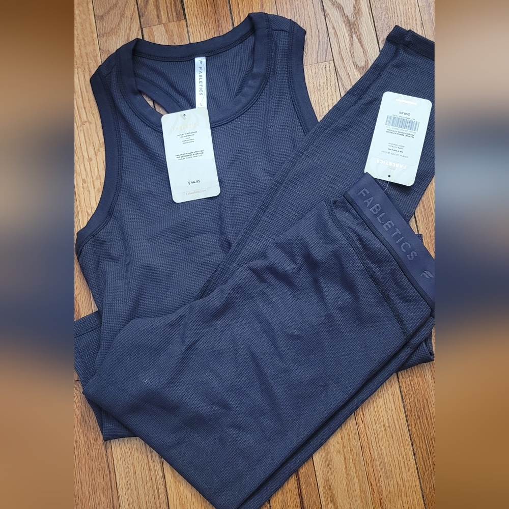 NWT Fabletics lounge waffle leggings and tank